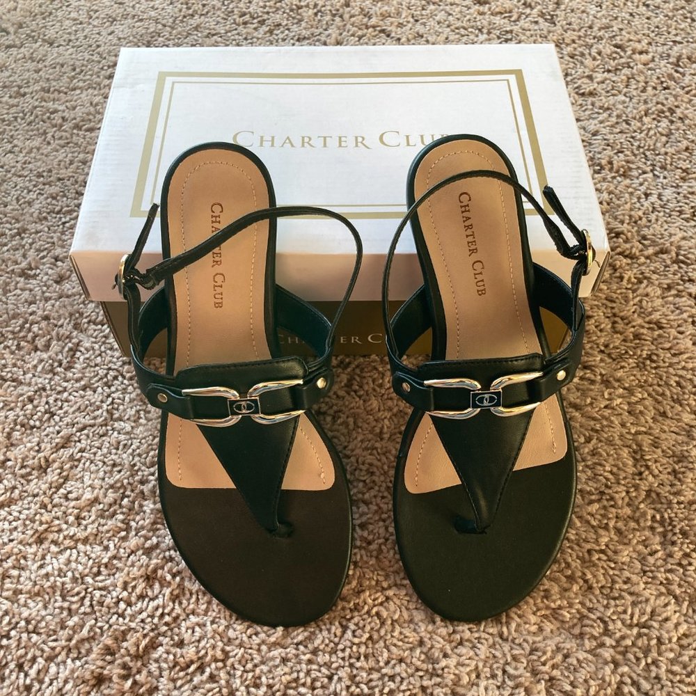 NIB Black Thong Sandals - Picture 5 of 8